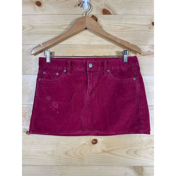 American Eagle Outfitters Dresses & Skirts - American Eagle Outfitters Women's 100 % Cotton Magenta Pink Corduroy Distressed